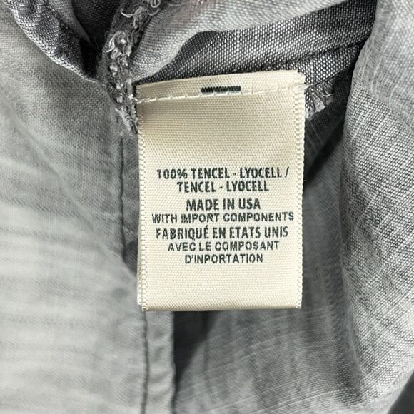 Cloth & Stone Shirt Womens Small Gray Distressed Worn Trashed Button Front - Picture 7 of 11